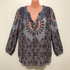 The Impeccable Pig Long Sleeve Mosaic Print Top